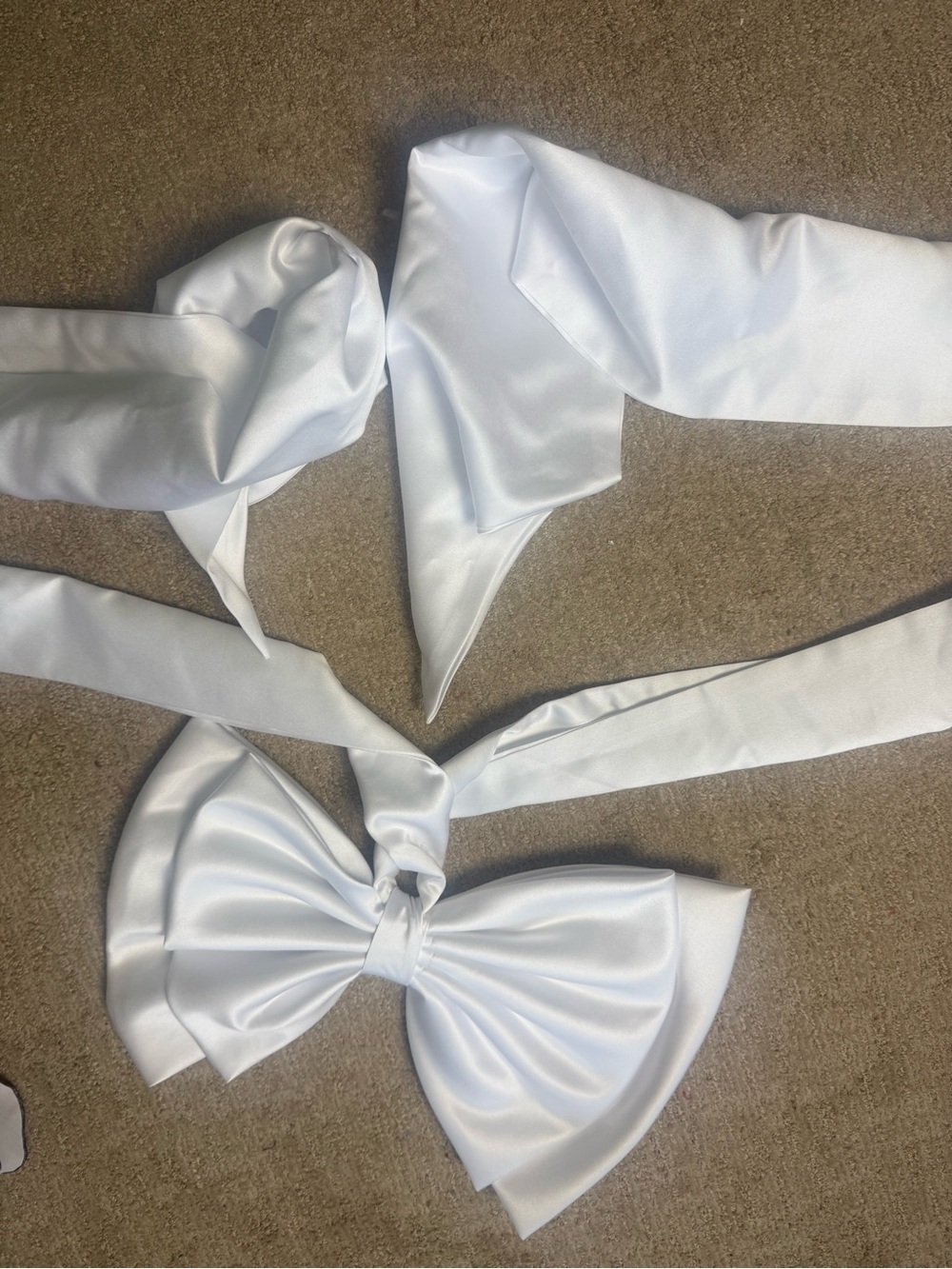 White Satin Bow Tie